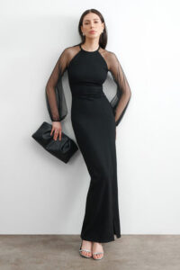 Feminine Finesse Romance Long Black Dress