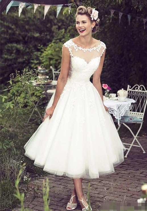 Affordable Vintage Tea-Length Bridal Shower Dresses